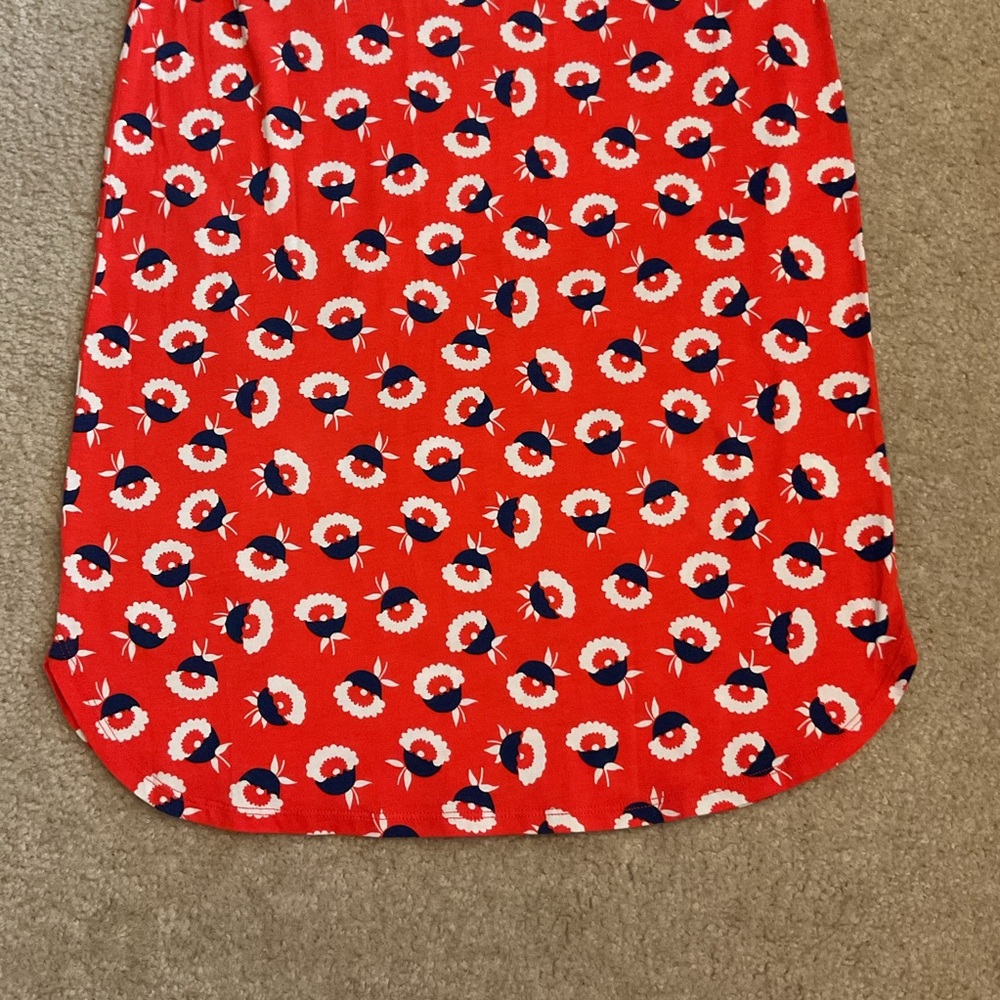 Boden Lois Floral Midi Jersey Dress Orange/Red Navy White Sleeveless Size 10 M - Picture 11 of 16